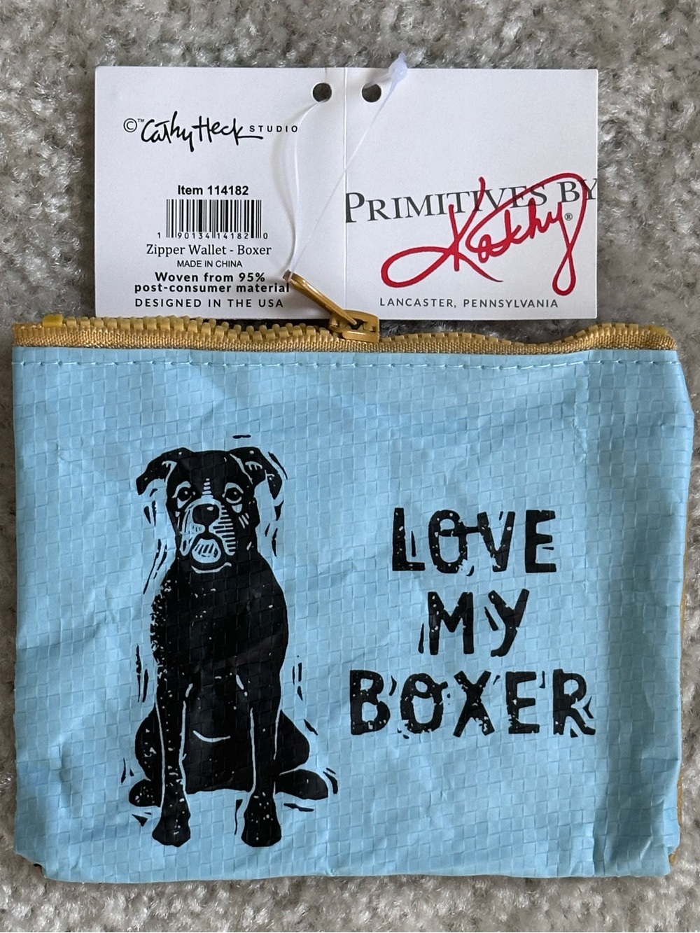 Primitives By Kathy- Love My Boxer Zipper Wallet